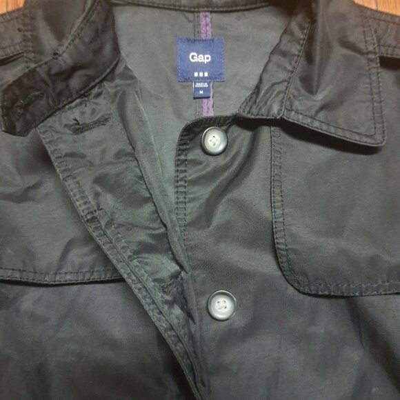 Gap Black Button Zip Up Women's Matrix Style Trench Coat Jacket - Picture 3 of 6
